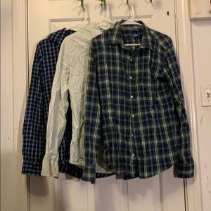 Bundle of three button up long sleeve shirts